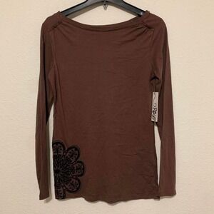 RXB Brown Cotton Long Sleeve Shirt Small